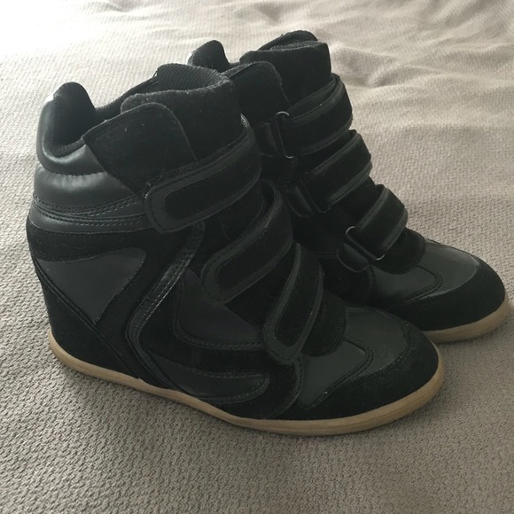 Asos Black Wedge Trainers - Picture 2 of 3